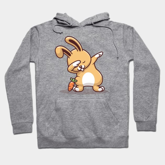 Cute Rabbit Dabbing Pose With Carrot Hoodie by Catalyst Labs